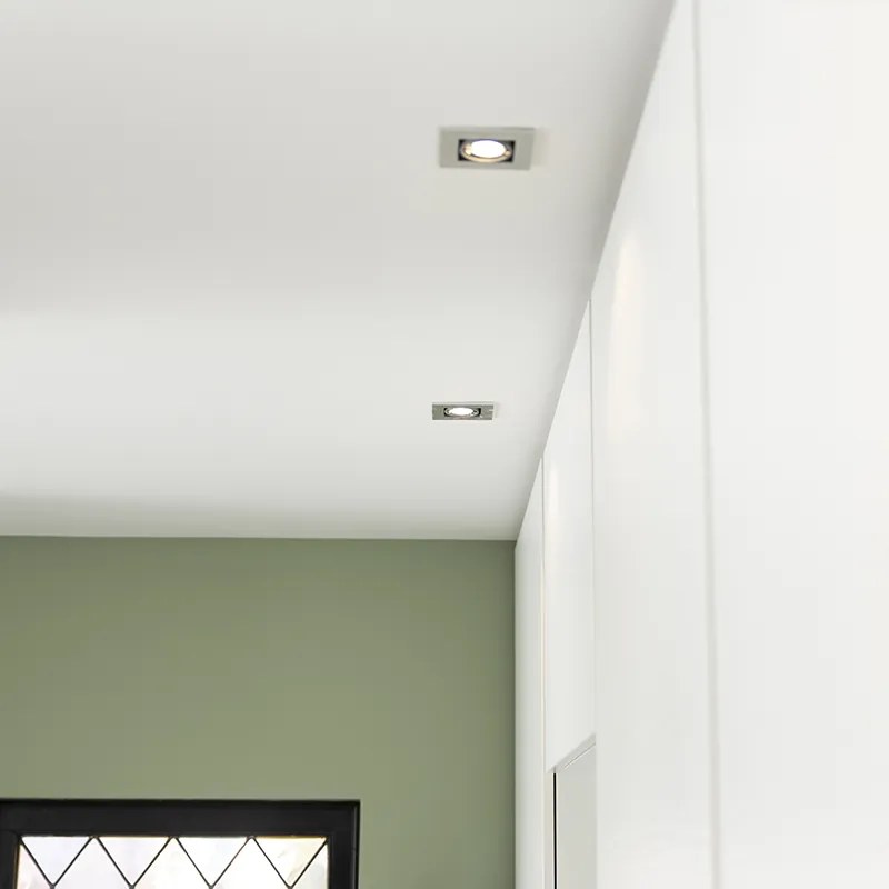 Sada 6 moderných zapustených bodových svetiel hliníkových otočných a naklápacích GU10 50mm - Qure