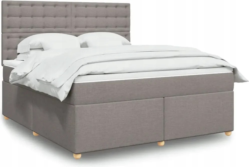 vidaXL Posteľný rám boxspring s matracom sivohned 180x200 cm látka