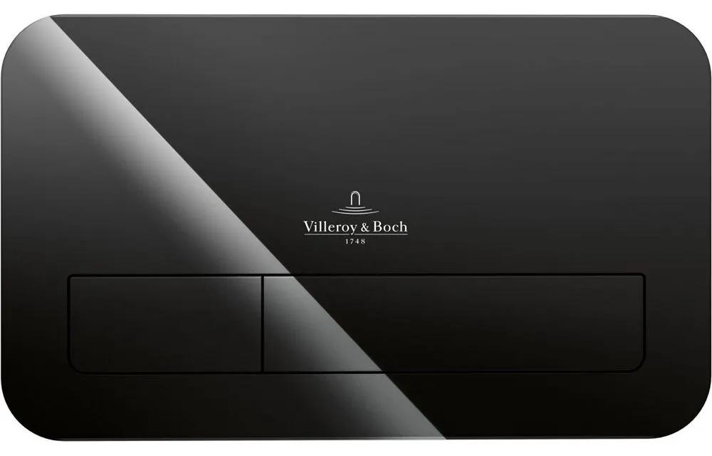 VILLEROY &amp; BOCH ViConnect M200 ovládacie tlačítko dvojčinné, bezpečnostné sklo, Glossy Black, 922400RB