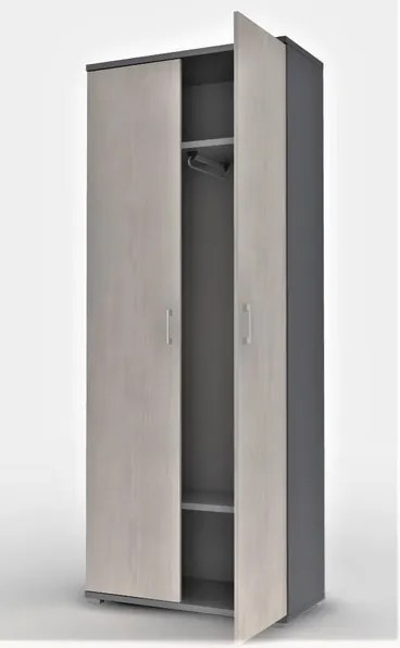 Šatníková skriňa Lift, šedá/hnedá