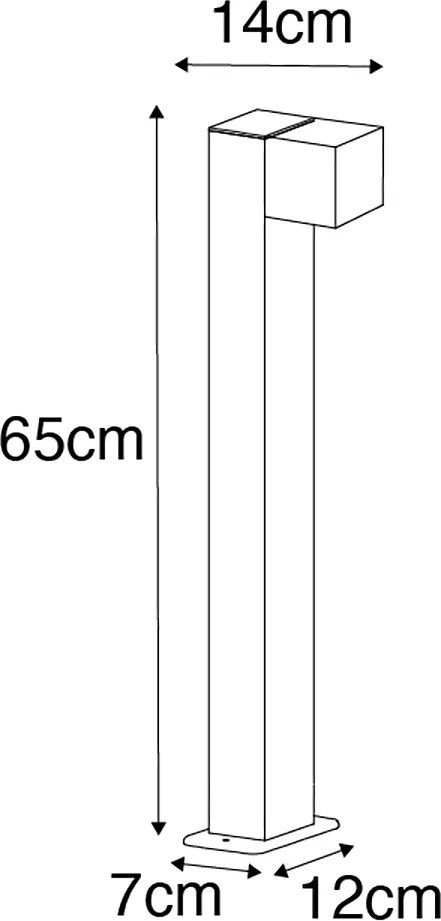 Inteligentná stojaca vonkajšia lampa čierna 65 cm IP44 vrátane Wifi GU10 - Baleno