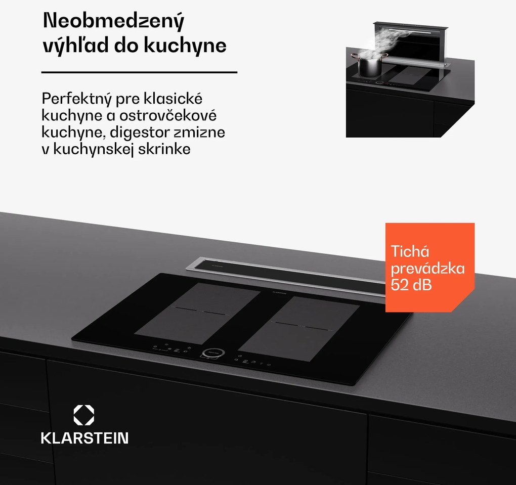 Klarstein Royal Flush Eco Slim 60, digestor, 60 cm, 650 m³/h, EEK A