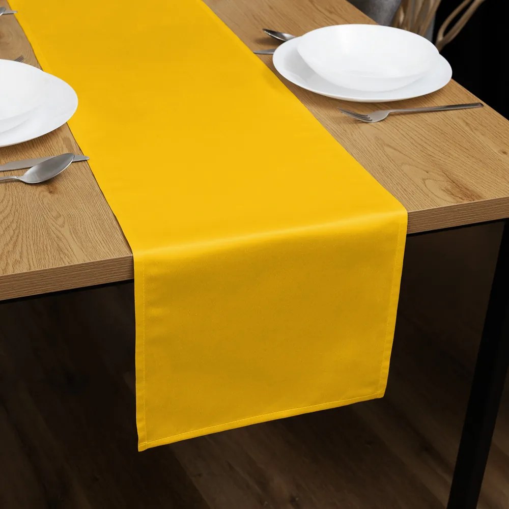 Biante Saténový behúň na stôl polyesterový Satén LUX-041 Kanárikovo žltý 35x180 cm