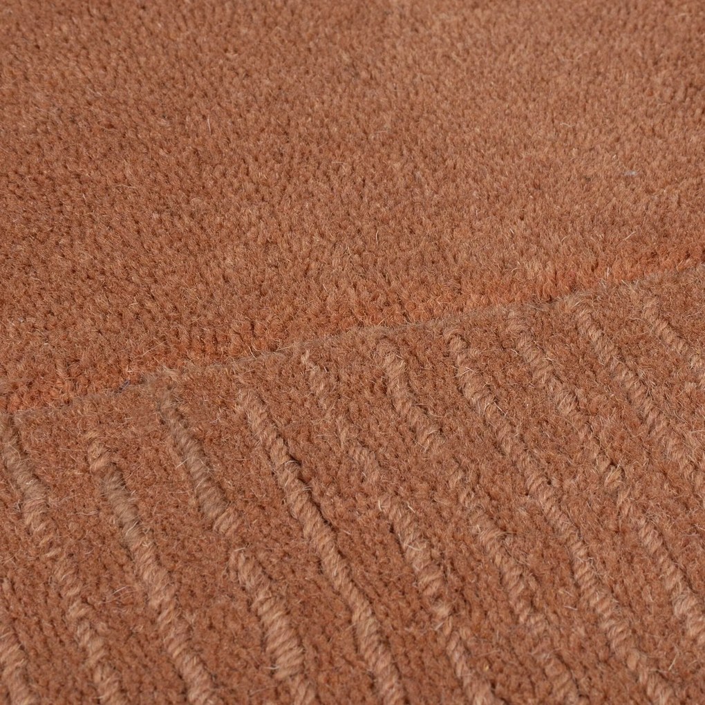 Flair Rugs koberce Kusový ručne tkaný koberec Tuscany Textured Wool Border Orange - 120x170 cm