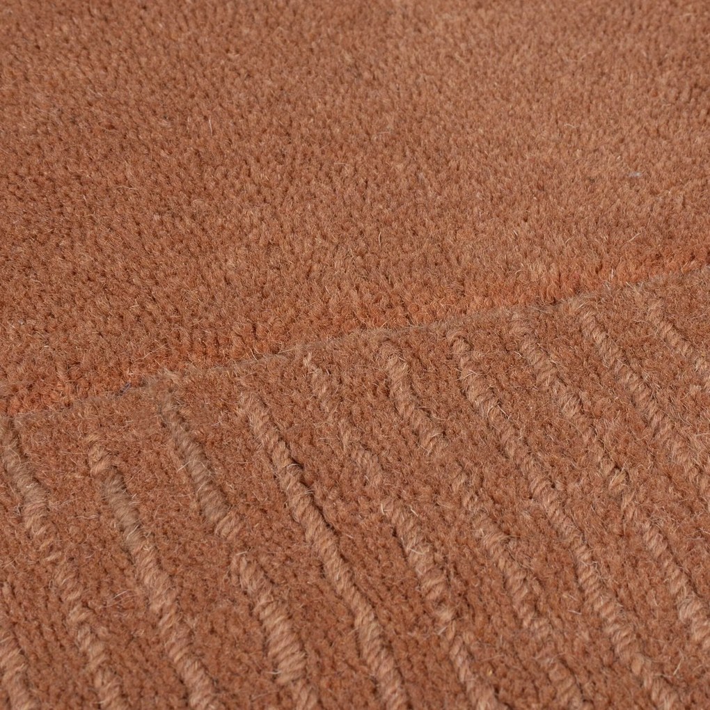 Flair Rugs, Kusový ručne tkaný koberec Tuscany Textured Wool Border Orange, 120x170, oranžová, obývacia izba