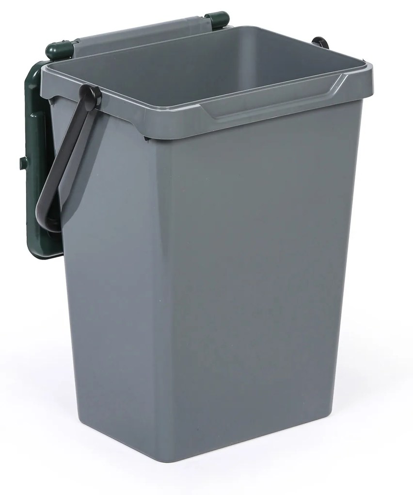 Plastový odpadkový kôš na triedenie odpadu, sivá + tmavo zelená, 35 l