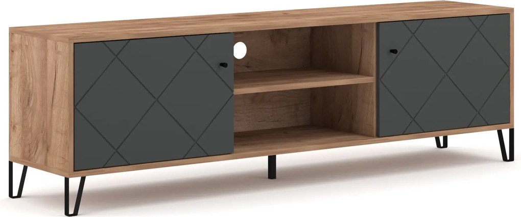 TV stolík Bilbao 183 cm dub Craft Tobacco/grafit