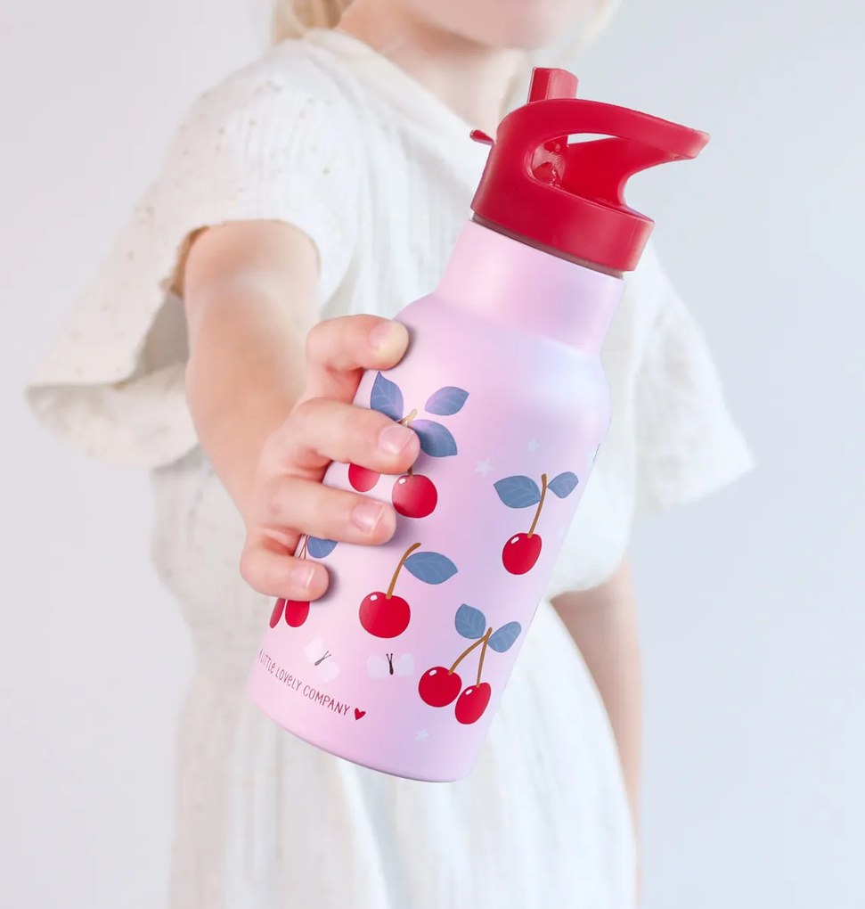 A Little Lovely Company - antikorová fľaša na pitie, 350 ml - čerešne