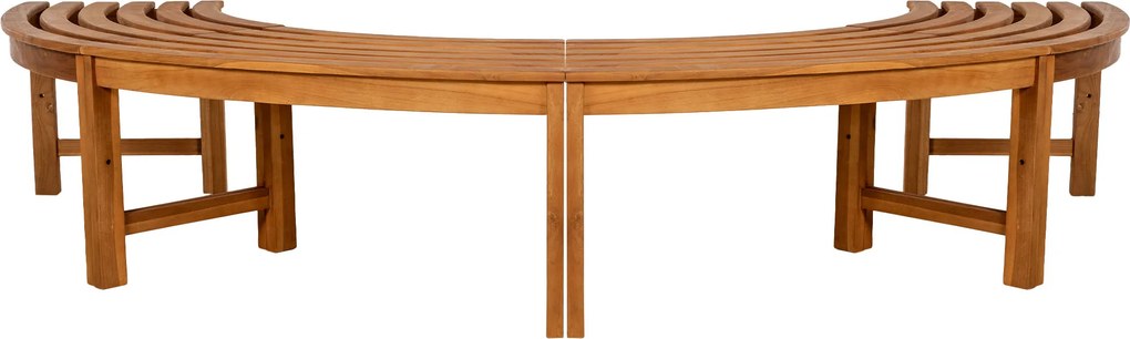 Lavica Male 250 cm polkruhová bez operadla - teak