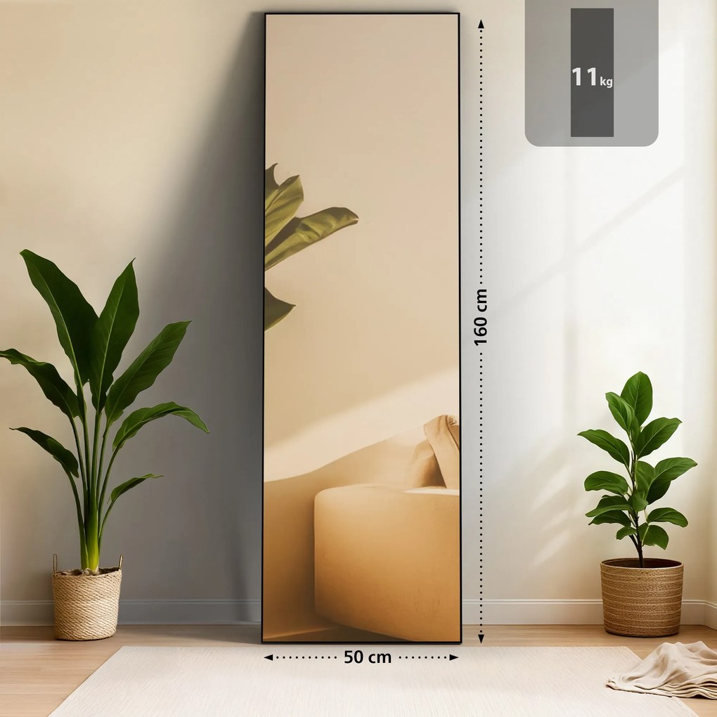 Zrkadlo Benicia 160x50 cm - čierne matné