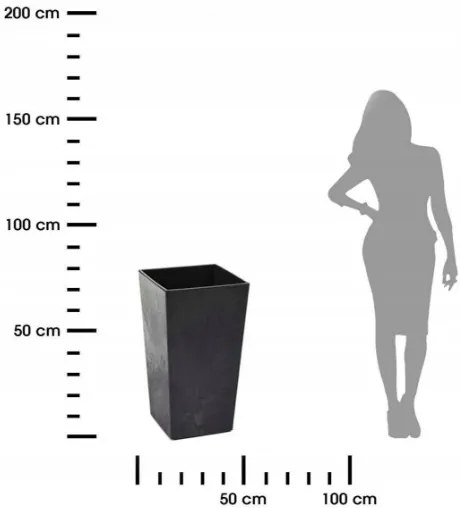 Kvetináč Porto 68x35 cm čierny betón