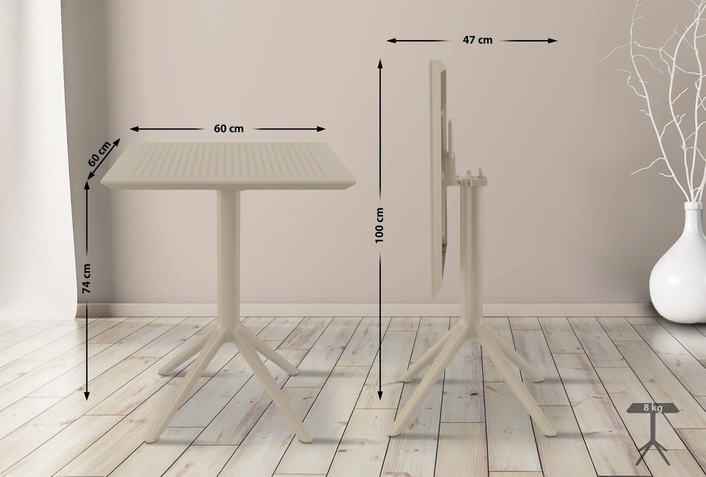Skladací stôl Sky square - taupe