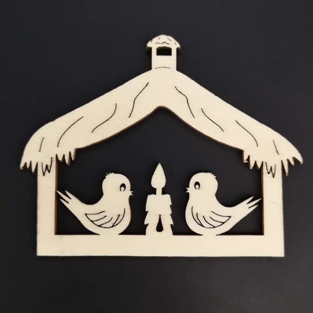 AMADEA Drevená ozdoba vtáčiky 7 cm