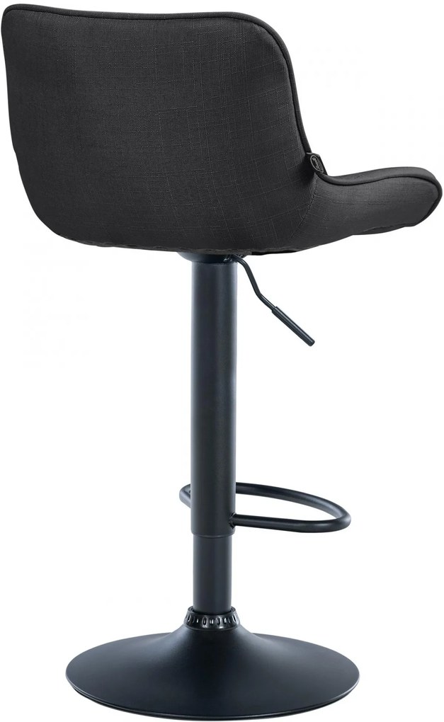 Design-Shop 2x Barová stolička Vonore - látka, čierny rám - Tmavo sivá