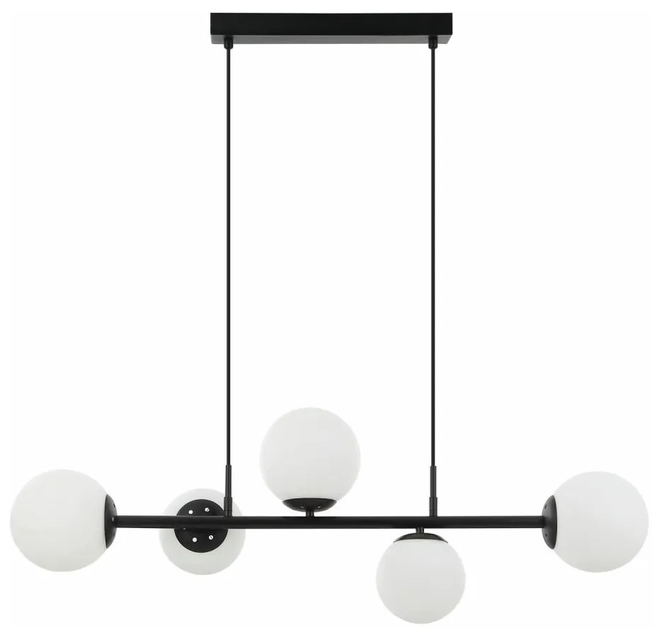 Luster na lanku MADDIE 5xE14/5W/230V čierny