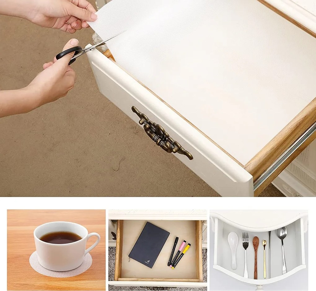 Protišmyková podložka do zásuvky BALVE 48 x 500 cm - biela