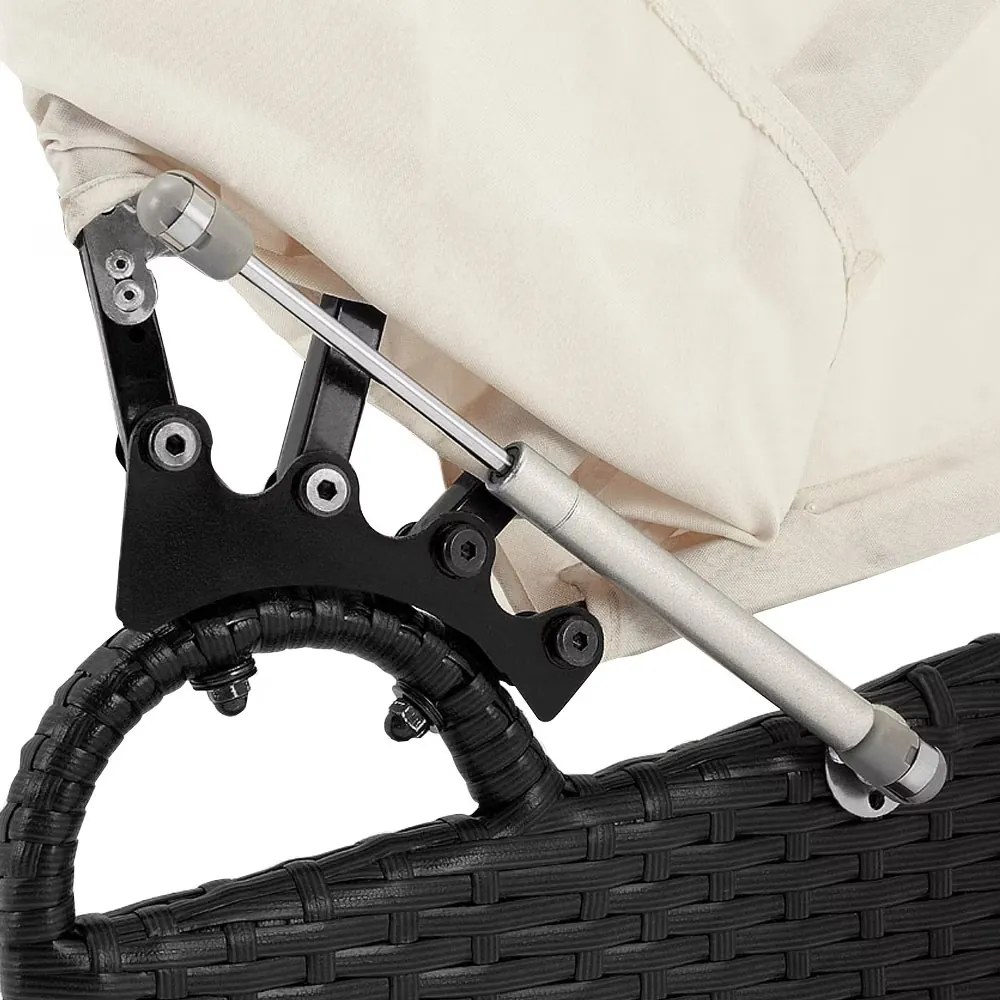 InternetovaZahrada Ratanová záhradná posteľ LAZY BIG Ø226 cm - čierna