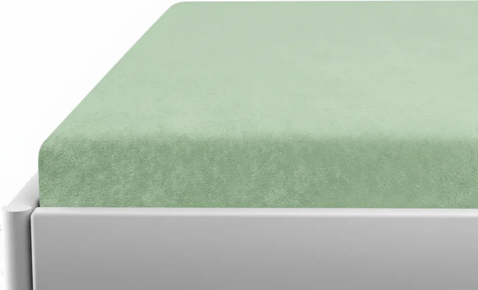 Froté plachta do detskej postieľky zelená 60x120 cm