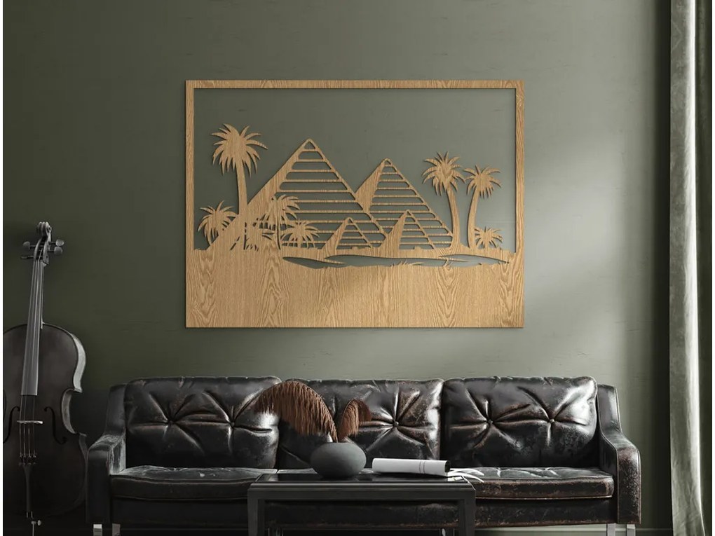 drevko Obraz Pyramídy v Gíze Rozmer obrazu: 47,5 x 65 cm, Farba dekorácie: Čierna