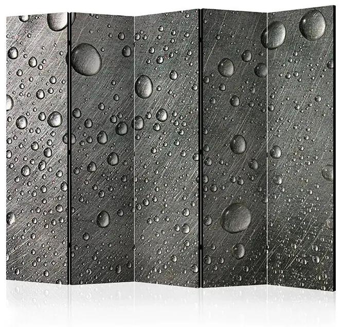 Paraván - Steel surface with water drops II [Room Dividers]