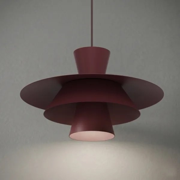 Závesný luster PLATO na lanku 1xE27/15W/230V bordová