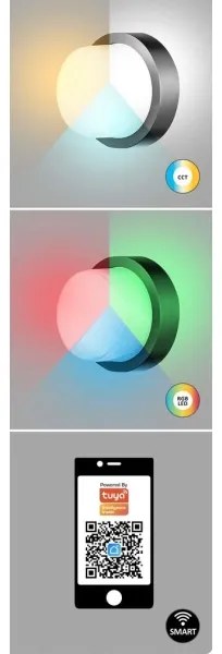 Rabalux 7247 - LED RGBW Vonkajšie svietidlo DURBE LED/10W/230V IP54 Wi-Fi Tuya