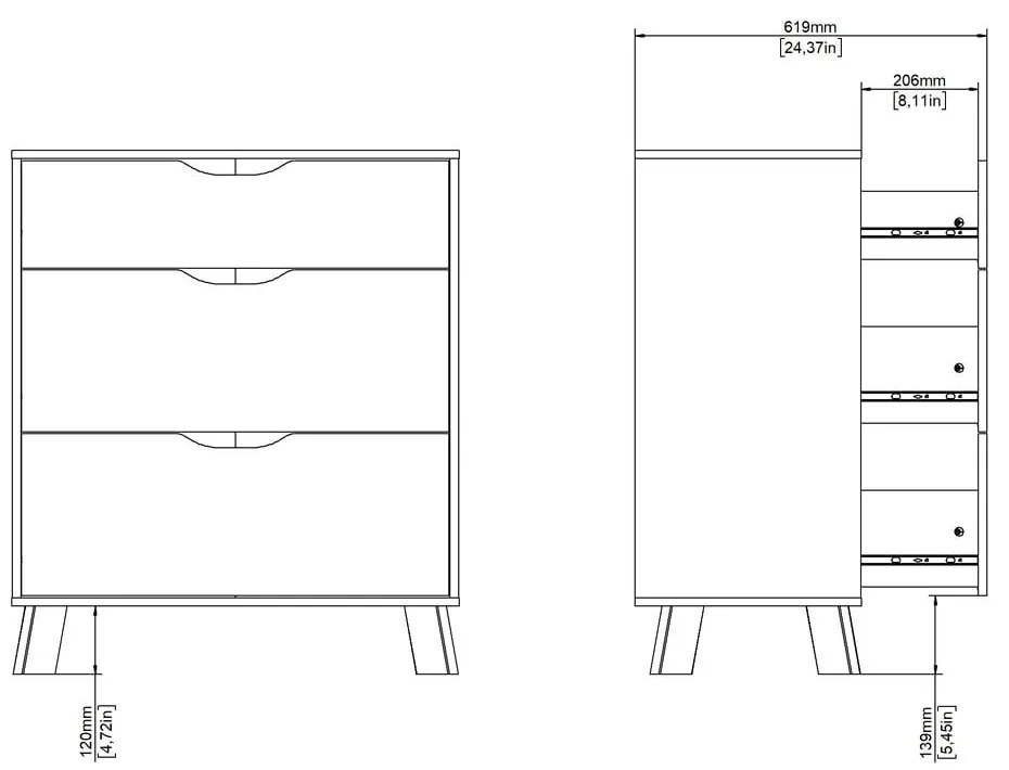 Biela/v prírodnej farbe komoda v dekore duba 79x92x40 cm Ikast – Tvilum