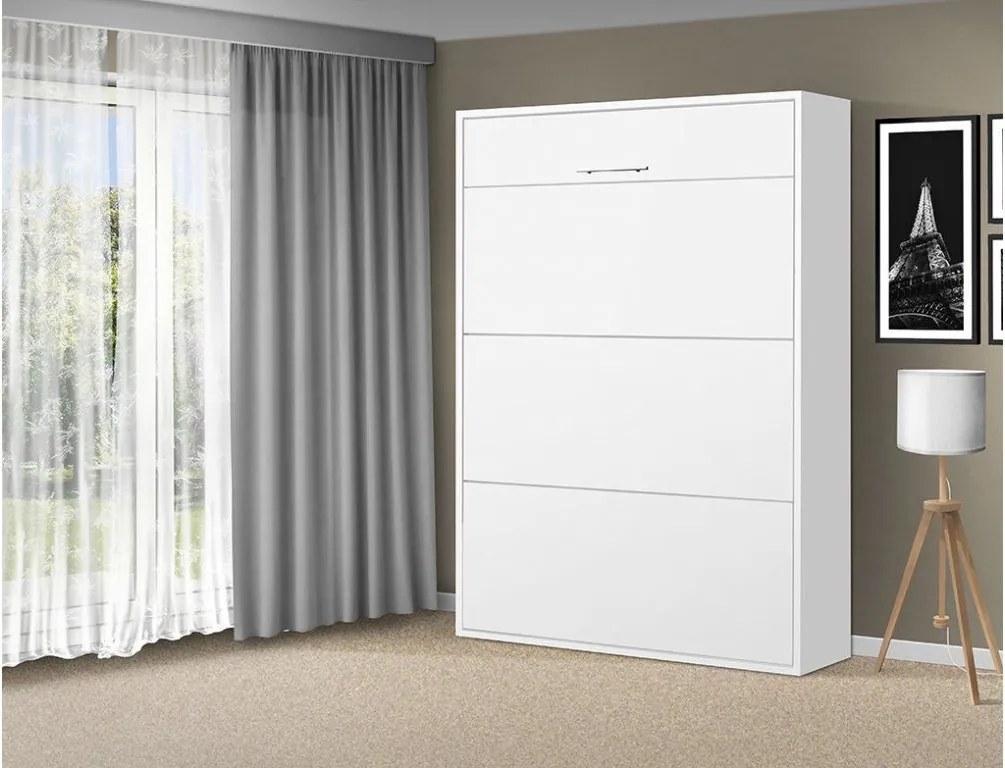 Nabytekmorava Sklápacia posteľ VS 1054 P - 200x160 cm A nosnosť postele: štandardná nosnosť, farba lamina: orech lyon/biele dvere