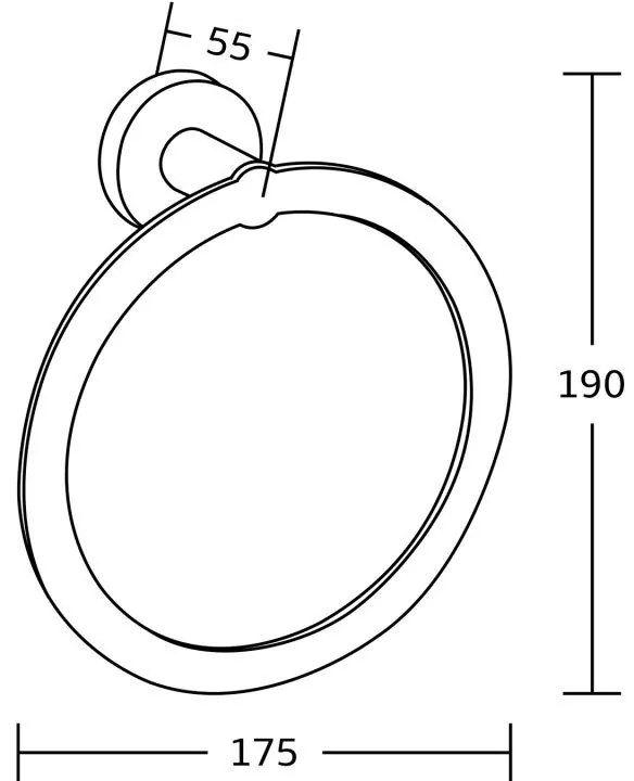 Mexen príslušenstvo, TIBER držiak na uteráky Ring, čierny, 7050532-70