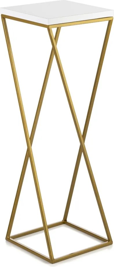 STOJAN NA KVETINÁČ LOFT7 70X24X24 CM ZLATÁ/BIELA