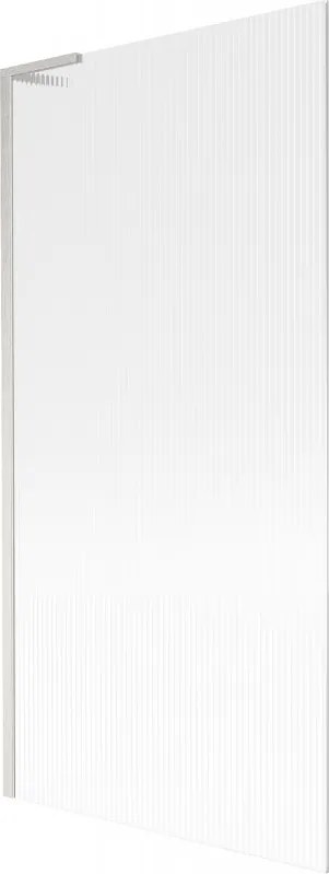 Mexen Next L, 1-krídlová vaňová zástena 90 x 150 cm, 6mm sklo s rebrovým vzorom, 6mm číre sklo, profil brúsená oceľ, 895-090-000-03-09-97