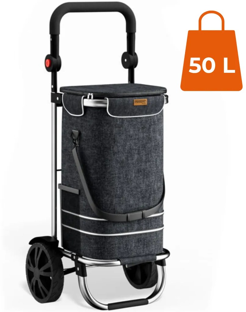 Jurhan Nákupná taška na kolieskach EASY, 50l, čierna