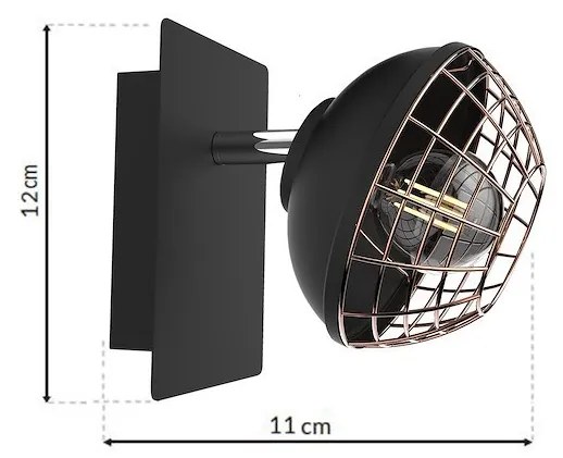 Nástenné svietidlo Logan, 1x zlaté/čierne kovové tienidlo, b