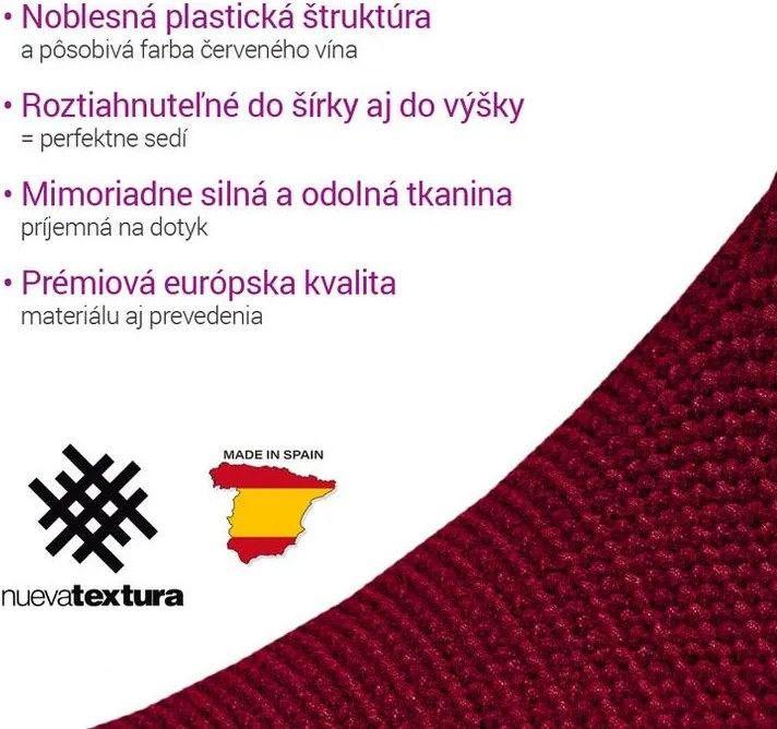 Super strečové poťahy NIAGARA bordó taburetka (40 - 60 cm)
