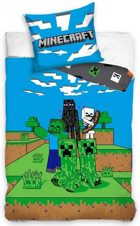 TipTrade Bavlnené obliečky 140x200 + 70x90 cm - Minecraft Mob monster