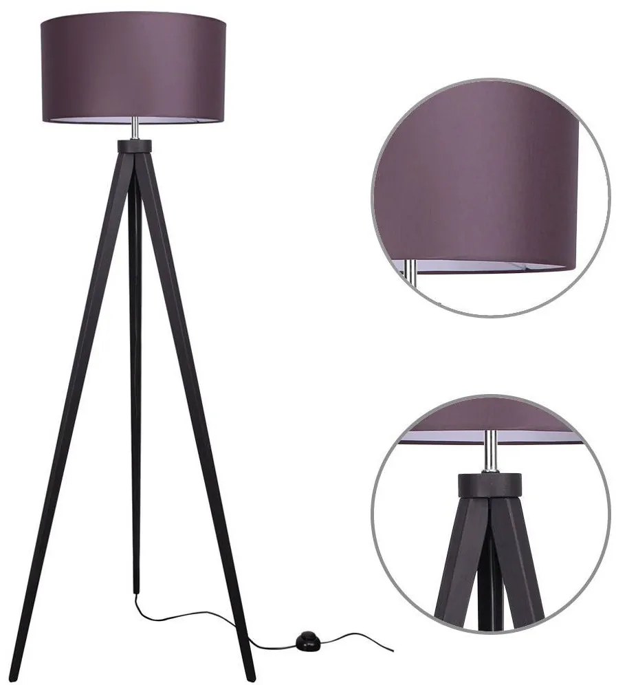 Stojacia lampa Indigo, 1x textilné tienidlo (výber zo 7 farieb), (výber z 5 farieb konštrukcie)