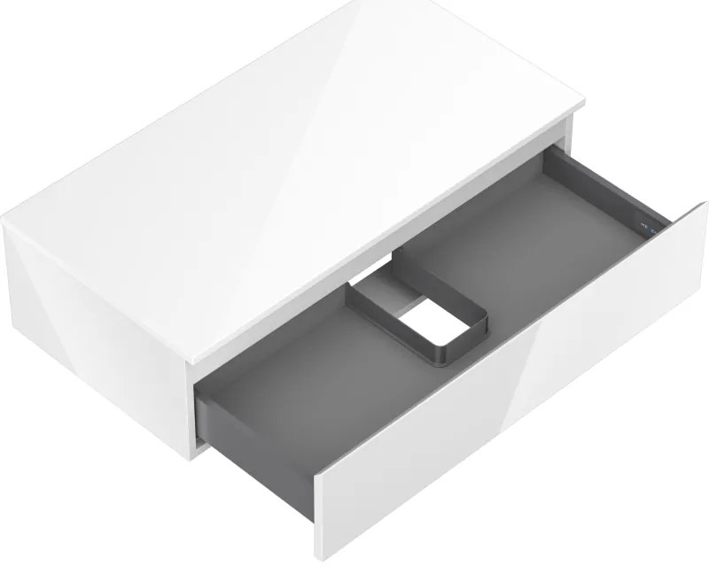 Mexen Orio, kúpeľňová skrinka 90 cm s hornou časťou, 1 zásuvka, biela lesklá, 91A10-09023-1-BFC00