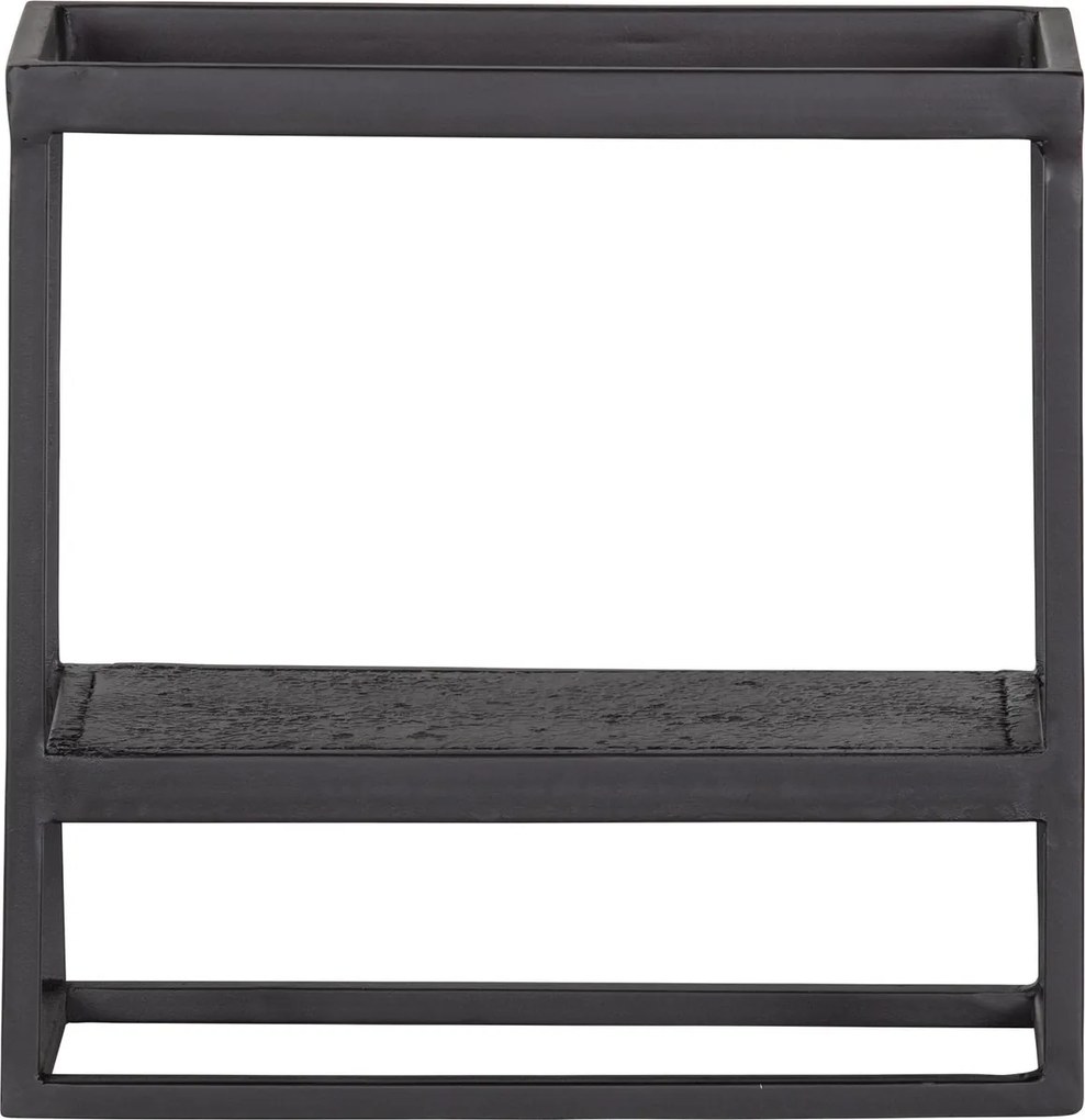 Kovová polica CASTO 40x40 cm, čierna