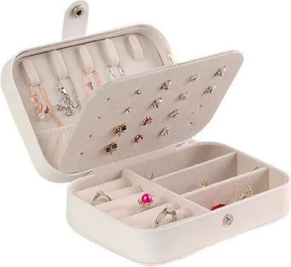 Elegantná šperkovnica VK 1782 organizér na bižutériu biela