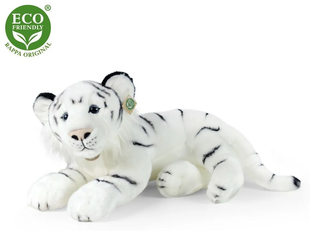 Rappa Plyšový tiger biely, 60 cm ECO-FRIENDLY