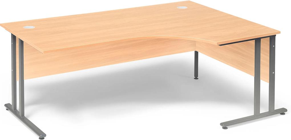 Kancelársky pracovný stôl Flexus, pravý rohový, 1800x1200 mm, buk