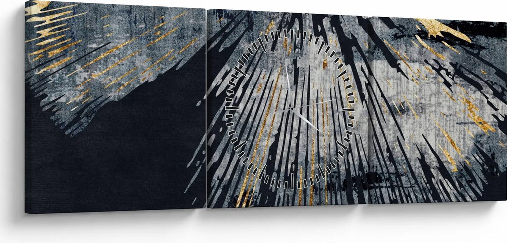 Obraz - Abstrakcia (s hodinami) (90x30 cm)