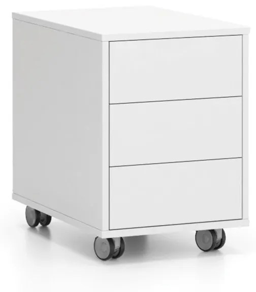 Kancelársky pojazdný kontajner LAYERS, 3 zásuvky, 400 x 600 x 575 mm, biela