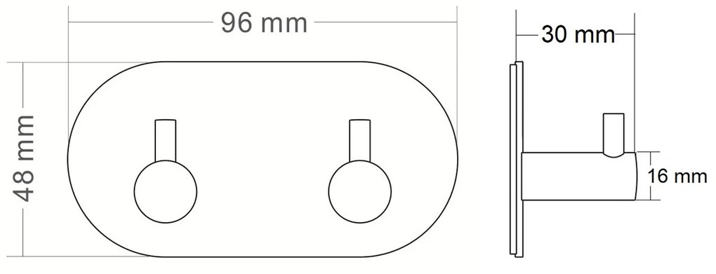 Sapho Sapho, Dvojháčik samolepiaci, guľatý, brúsená nerez, 32202