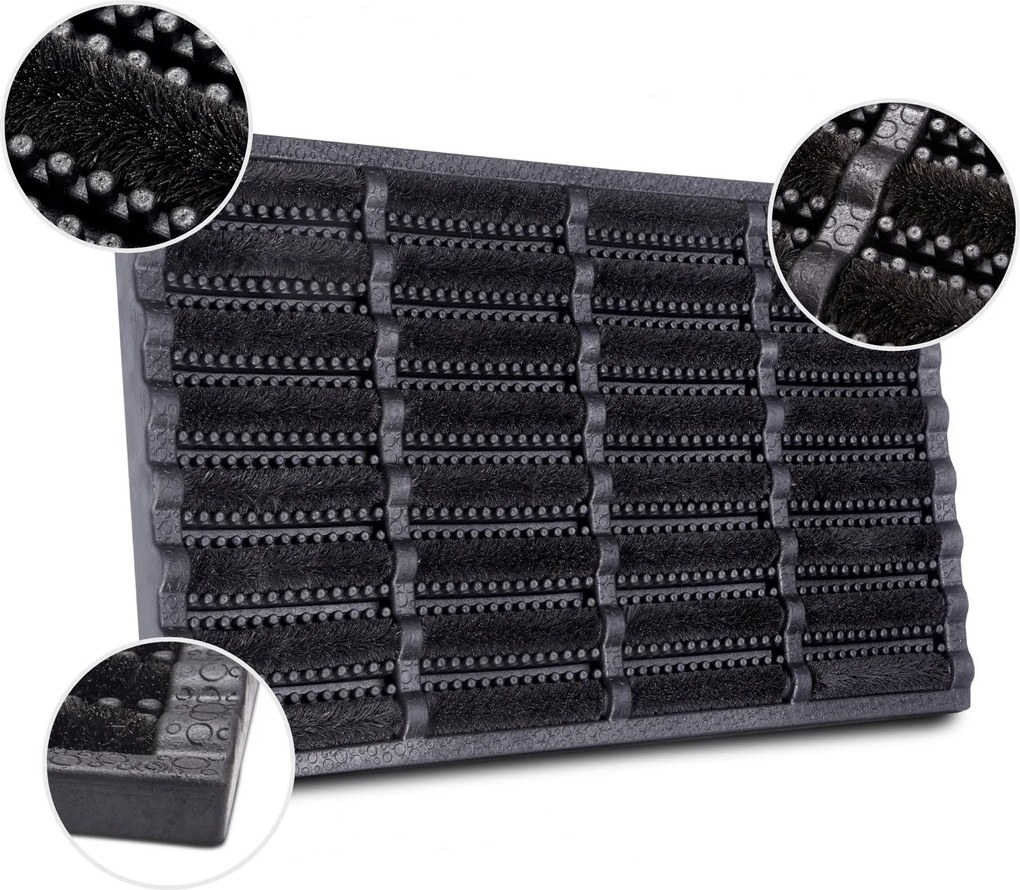 DOPREDAJ: 40x60 cm Venkovní čistící rohož Mix Mats Brushes 105648 Black - na ven i na doma, 40x60, čierna, exteriér, Hanse Home