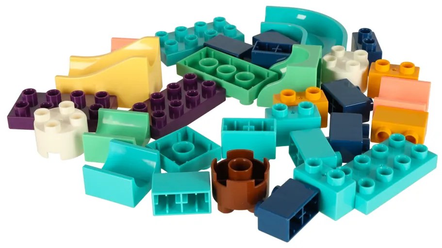 KIK Stavebné bloky guľôčková dráha 147 dielov - Dinosaur Park, kreatívne kocky 3+ - BIBI-INN