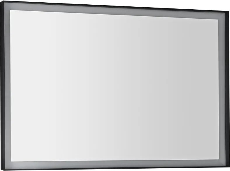 Sort LED ST100 podsvietené zrkadlo 100x70 cm, matný čierny rám