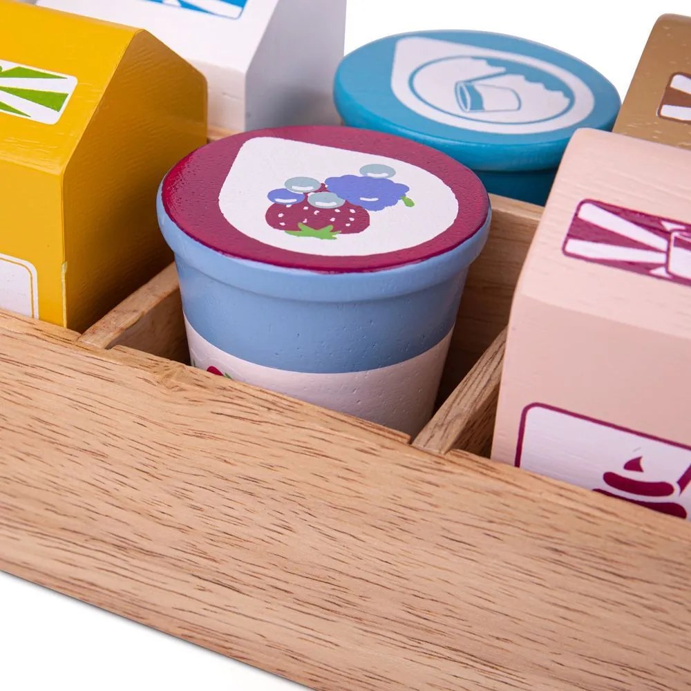 Bigjigs Toys drevené potraviny v prenosnej krabičke
