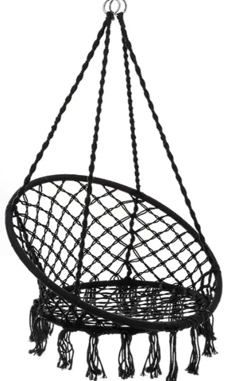 Čierne závesné kreslo KOLUMBIA