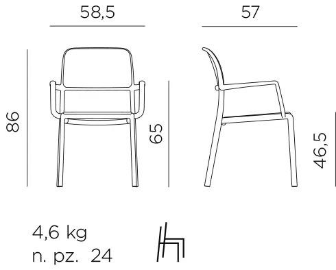 Stima Plastové kresielko RIVA Vyberte odtieň ->: Bianco - Biela
